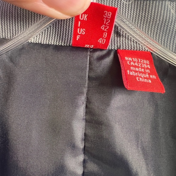 Espirt Seersucker Blue Blazer Jacket Size 8 - Picture 5 of 7